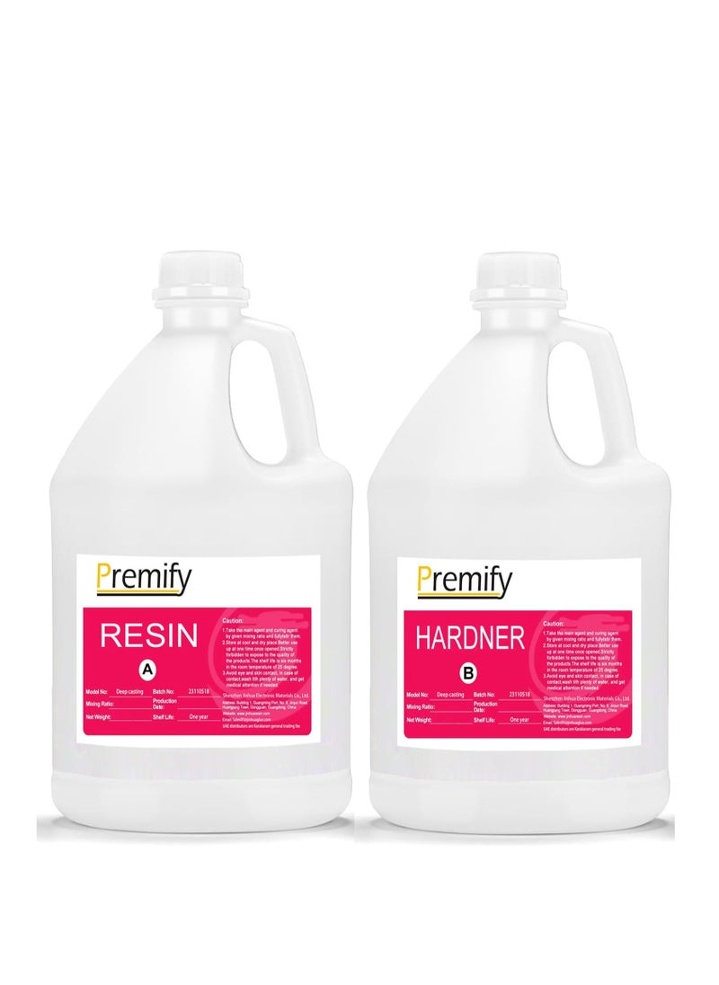 Premify - Epoxy Resin, 2 Gallons (7.5kg) High Performance Epoxy, Gloss Bubble Free & Crystal Clear Glue, Fast Curing Epoxy Kit for Jewelry Making, Arts & Crafts, Coating, Etc - Image 1