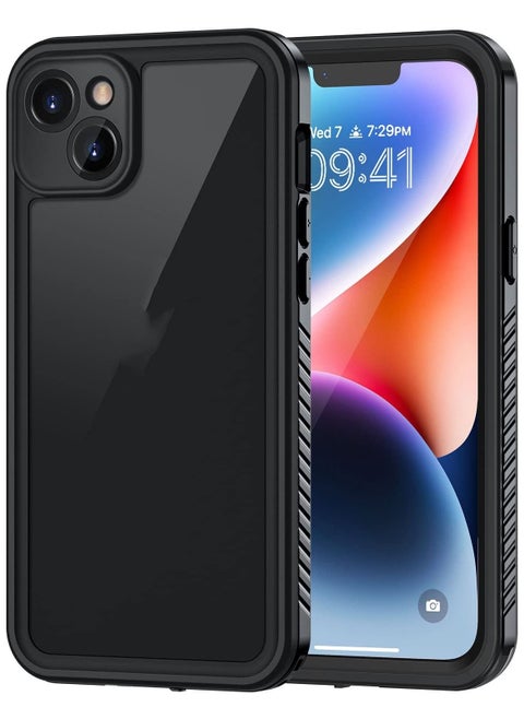 iPhone 14 Case, IP68 Waterproof Dustproof Shockproof 14 Case with Built-in Screen Protector, Full Body Sealed Protective Front and Back Cover for iPhone 14 (Black)