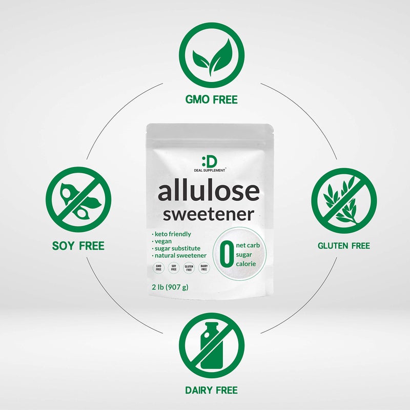 DEAL SUPPLEMENT Allulose Sweetener 2 Pounds - Natural Sugar Subsitutes, No Aftertaste - Keto Friendly, Vegan, Zero Net Carb, Zero Calorie, Great for Cooking & Baking - Image 3