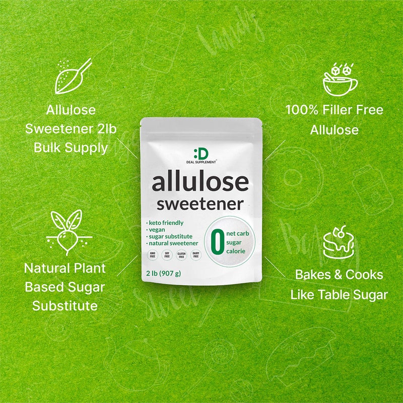 DEAL SUPPLEMENT Allulose Sweetener 2 Pounds - Natural Sugar Subsitutes, No Aftertaste - Keto Friendly, Vegan, Zero Net Carb, Zero Calorie, Great for Cooking & Baking - Image 4