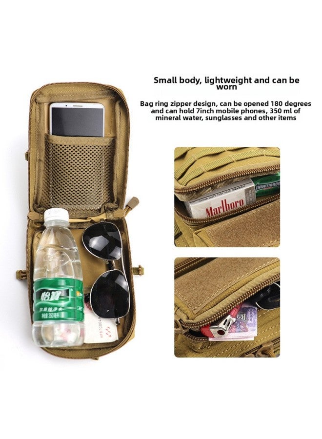 Generic 7 Inch Multifunctional Waist Bag Large Capacity Outdoor Wearing Waist Bag Water-repellent Oxford Cloth Tactical Mobile Phone Waist Bag-Color:Army Green - Image 4