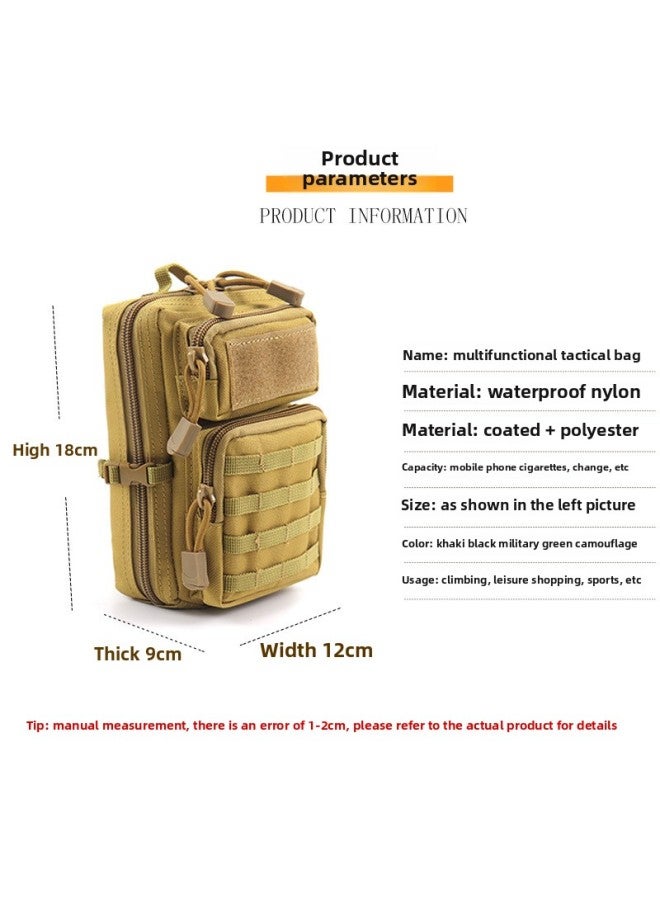 Generic 7 Inch Multifunctional Waist Bag Large Capacity Outdoor Wearing Waist Bag Water-repellent Oxford Cloth Tactical Mobile Phone Waist Bag-Color:Army Green - Image 5