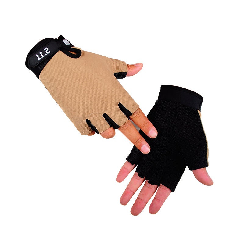 Mens 511 Half-Finger Gloves Anti-Slip Breathable Cycling Fitness Beige 