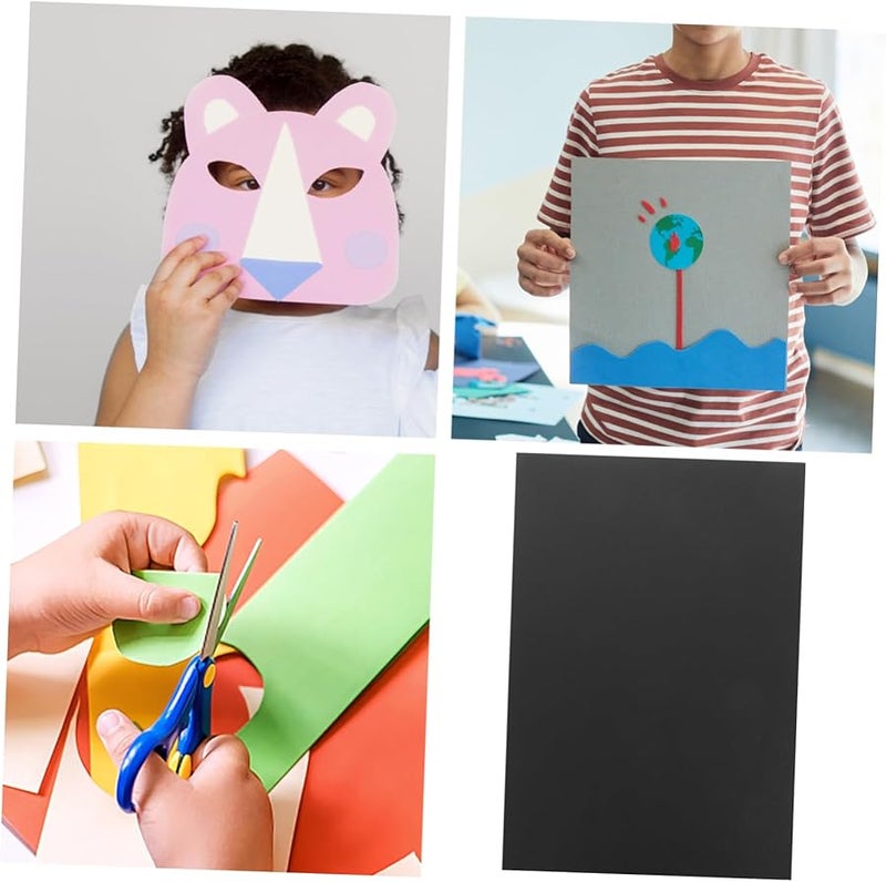 ورق مقوى أسود 50 ورقة ورق رسم سميك سطح أملس للرسم الفني الكتابة والحرف اليدوية - Image 5