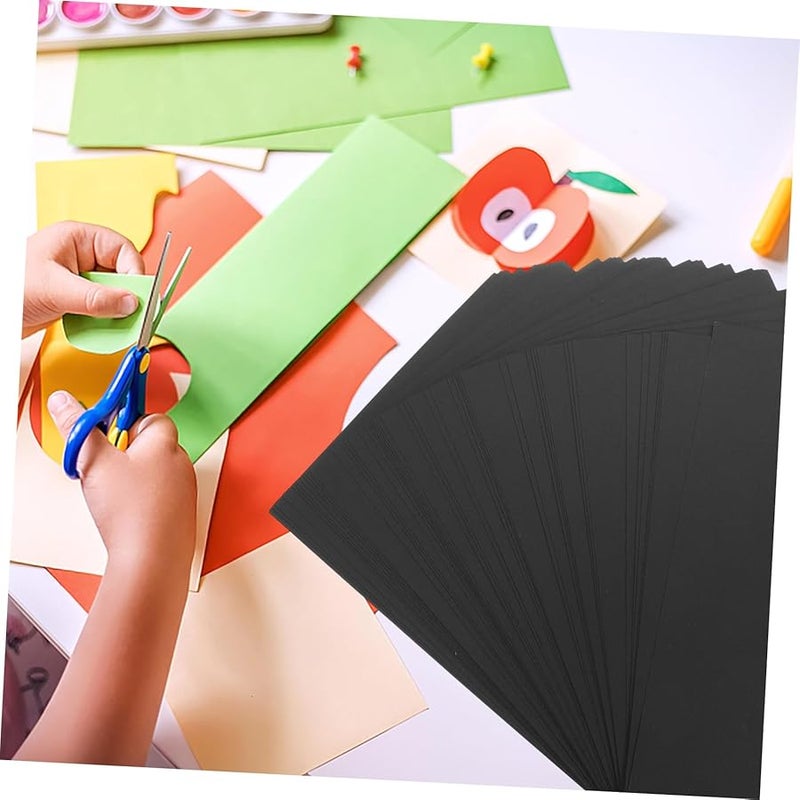ورق مقوى أسود 50 ورقة ورق رسم سميك سطح أملس للرسم الفني الكتابة والحرف اليدوية - Image 3