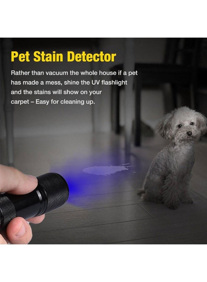 DEXO مصباح يدوي بالأشعة فوق البنفسجية 395 نانومتر محمول للغاية – للكشف عن بول الحيوانات، الحبر غير المرئي، المجوهرات، النقود، الهوية وأكثر – سبيكة ألومنيوم، مقاوم للماء – مثالي للمنزل، التخييم، العقارب، كشف البقع، خارجي، سفر - Image 5