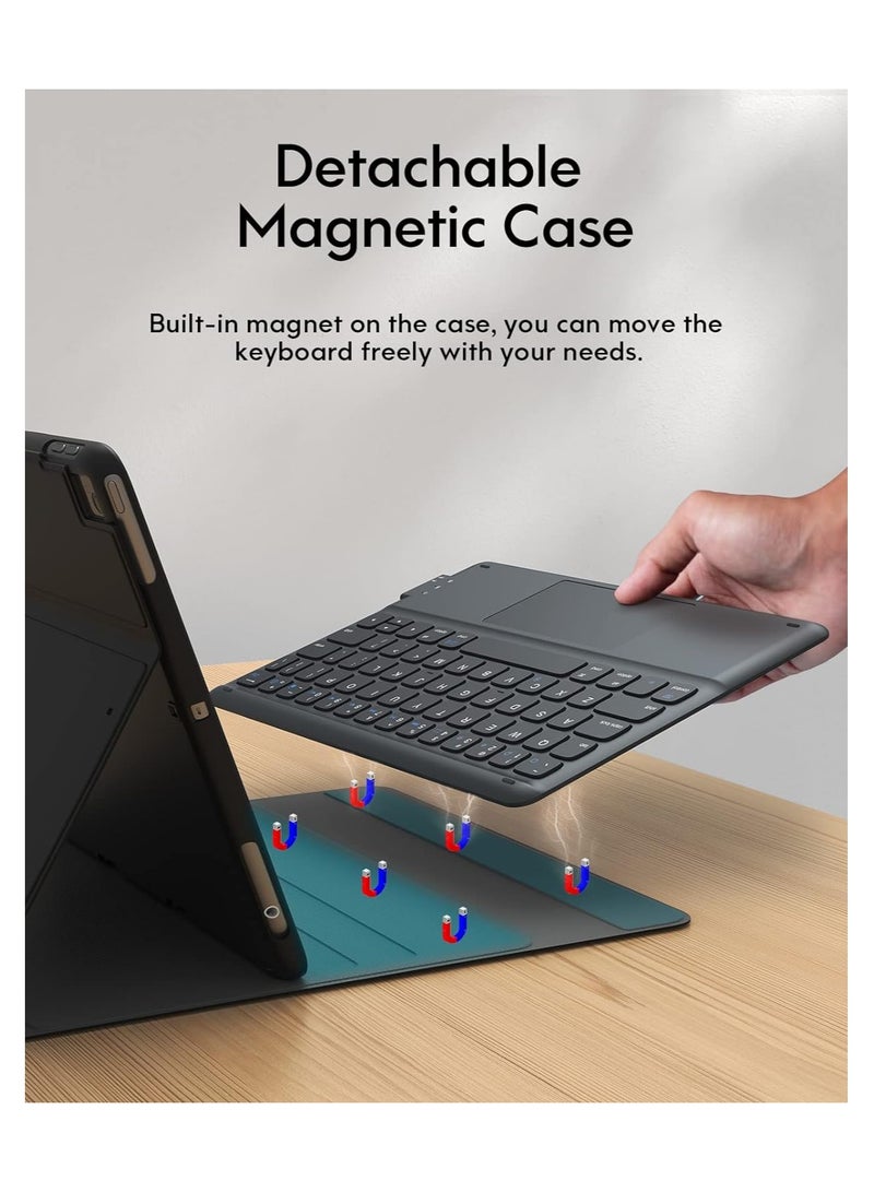 ELTERAZONE iPad Keyboard 9th Generation, Keyboard for iPad 8th Generation/7th Gen 10.2 Inch, Smart Trackpad, Wireless with Pencil Holder, Flip Stand Keyboard Case for iPad 9th/8th/7th Gen 10.2”, Black - Image 3