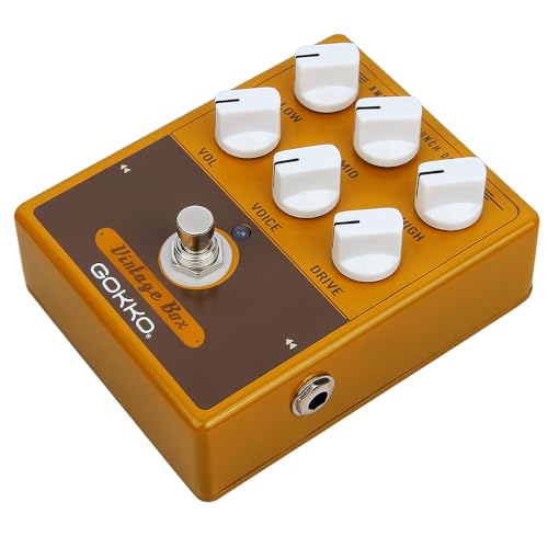 GOKKO VINTAGE BOX GK-33 - Vintage Amp Simulator Pedal with 57 Deluxe Tone, 6-Band EQ, All-Analog Circuit, Rugged Aluminum Casing - Perfect for Clean to Overdrive Sounds - Image 2