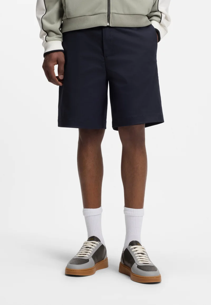 Slim-fit shorts in mercerised stretch cotton