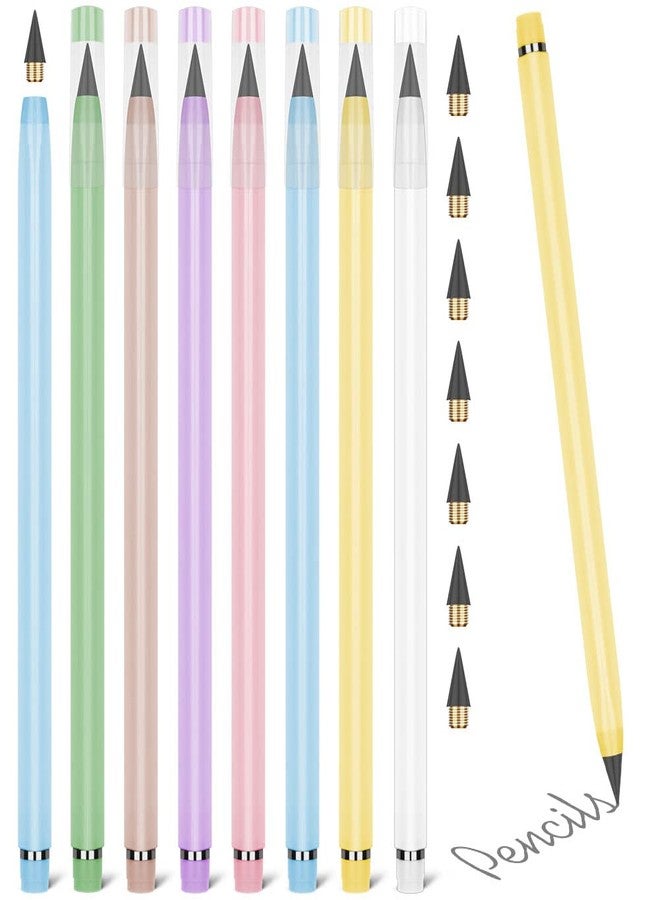 HOTUT Inkless Pencil,7PCS Infinity Pencils with Extra 7 Eraser Reusable Inkless Everlasting Pencil with 7 Replaceable Nibs for Students Writing Drawing Home Office School Supplies - Image 1