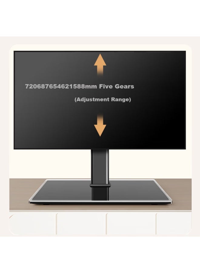 قاعدة تلفزيون عالمية Xizhou Night Rain 32-70 بوصة متوافقة مع Xiaomi و Hisense و Haier و Tcl حاملة سطح مكتب بدون حفر - Image 3