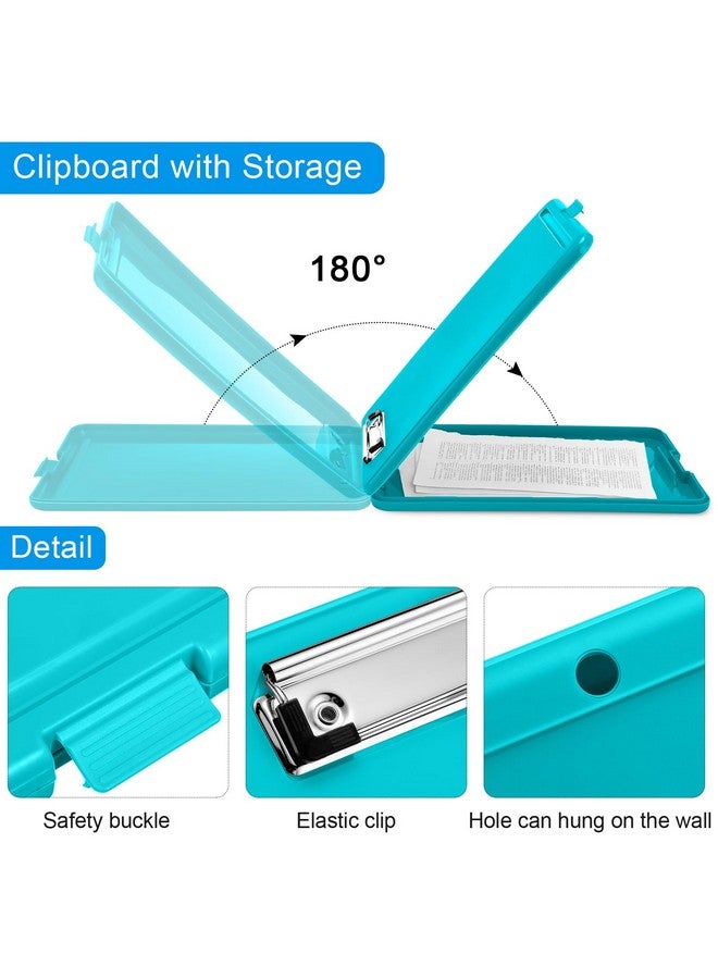 Chinco 6 Pieces Clipboard With Storage Plastic Storage Clipboard Nursing Clipboard Clip Boards Storage Foldable Clipboard With Compartment Clipboard Storage With Metal Clip, 9.5 X 13.5 Inch (Bright Color) - Image 3