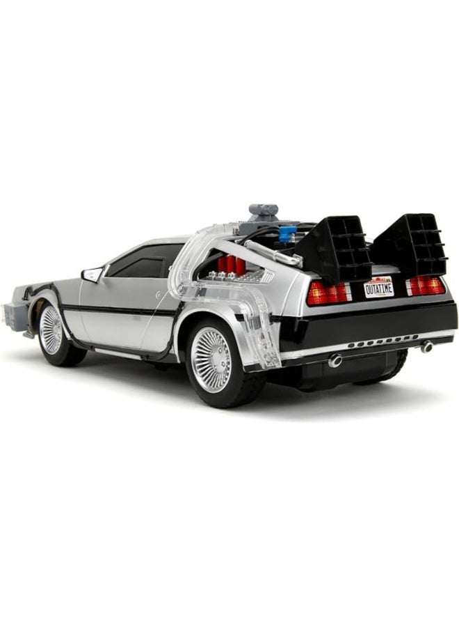 Jada Toys سيارة تحكم عن بعد مقلدة لجهاز الزمن من جادا - العودة إلى المستقبل (28 سم) - Image 4