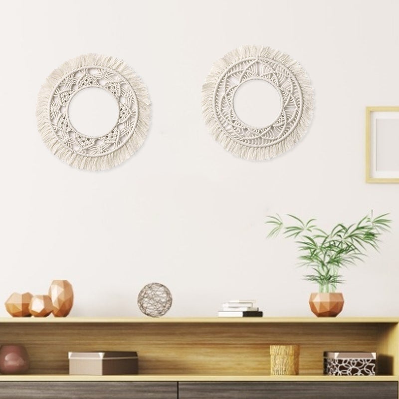 🏠 نقش حائطي من القطن بحياكة يدوية دائري بتصميم عصري - Image 3
