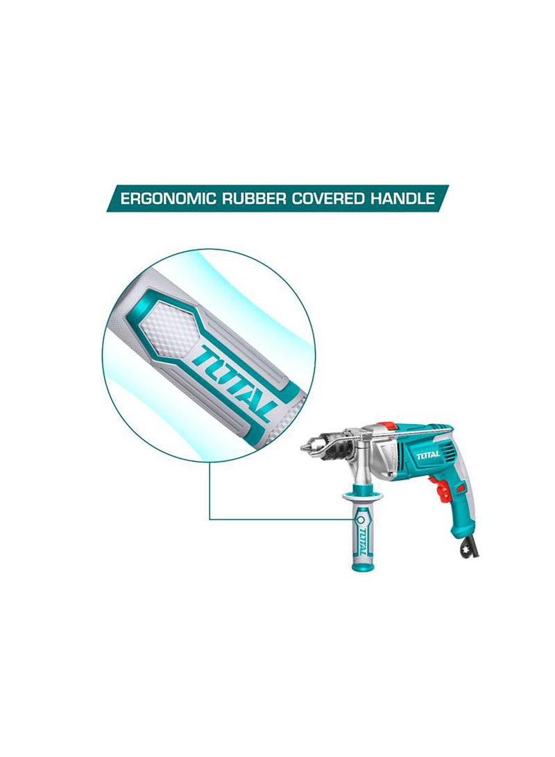 TOTAL 1010W Heavy Duty Impact Drill - 13mm Variable Speed Hammer Drill (0-2800RPM) with Aluminum Gear Box, Forward/Reverse & Extra Carbon Brushes - TG111136 - Image 4