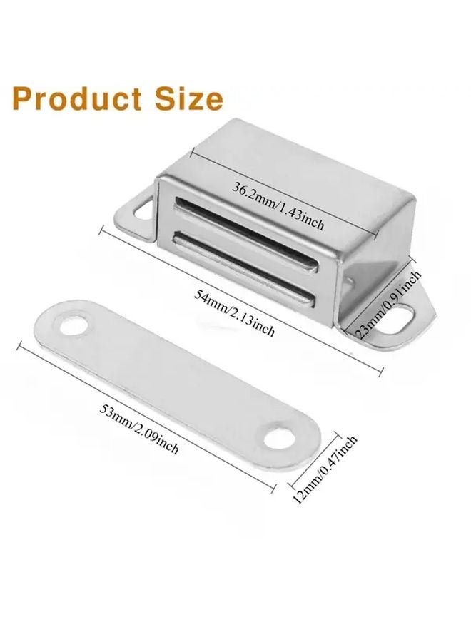 8PCS Magnetic Cabinet Door Fasteners Metal Thickened Closet Door Closure Strips - Image 1