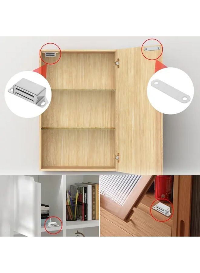 8PCS Magnetic Cabinet Door Fasteners Metal Thickened Closet Door Closure Strips - Image 4