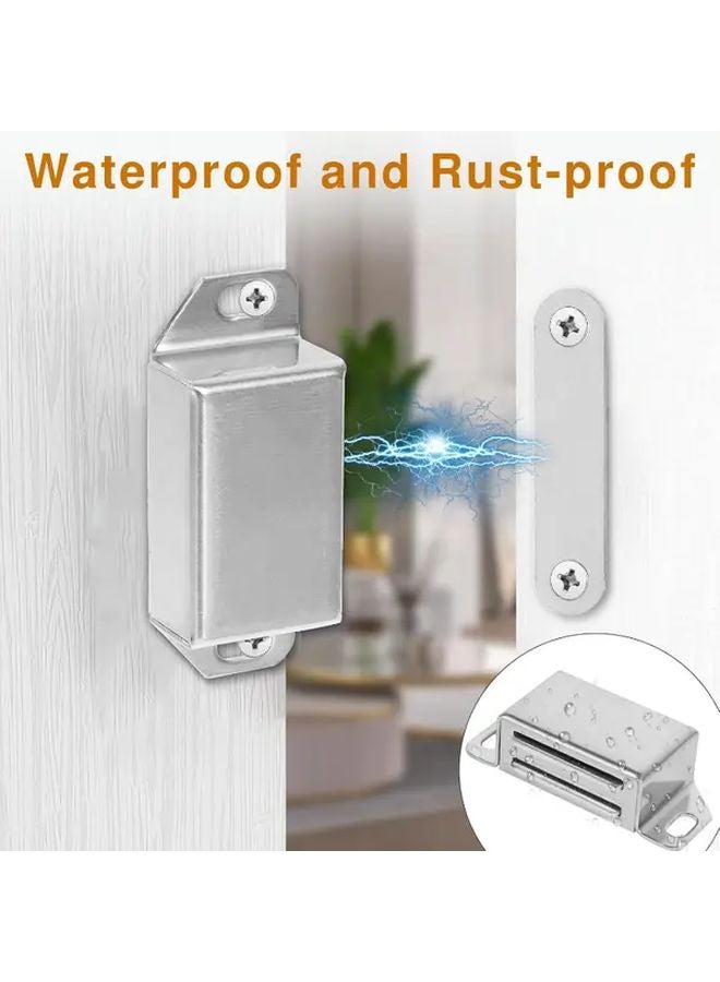 8PCS Magnetic Cabinet Door Fasteners Metal Thickened Closet Door Closure Strips - Image 5