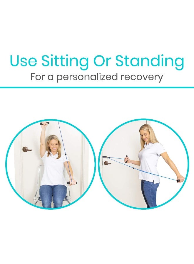Vive Shoulder Pulley Over Door Rehab Exerciser For Rotator Cuff Rehab Arm Rehabilitation Exercise System For Frozen Shoulder Physical Therapy Flexibility Stretching Strengthener Range Of Motion Blue - Image 5