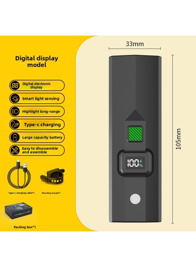 Loquat Bicycle Light Remote Control Horn Strong Light Long-range Front Light Light Sense Mountain Road Bike Led Put Vertigo Riding Light-Color:Ss B7-1 Digital Battery Level Indicator (1600 Mah) - Image 1