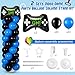 Soulchen 2 Set Video Game Balloon Column Stand Kit with Game Controller Foil Latex Balloons Adjustable Stands for Night Video Gaming Theme Birthday Party DecorationsBlack Blue - Image 4