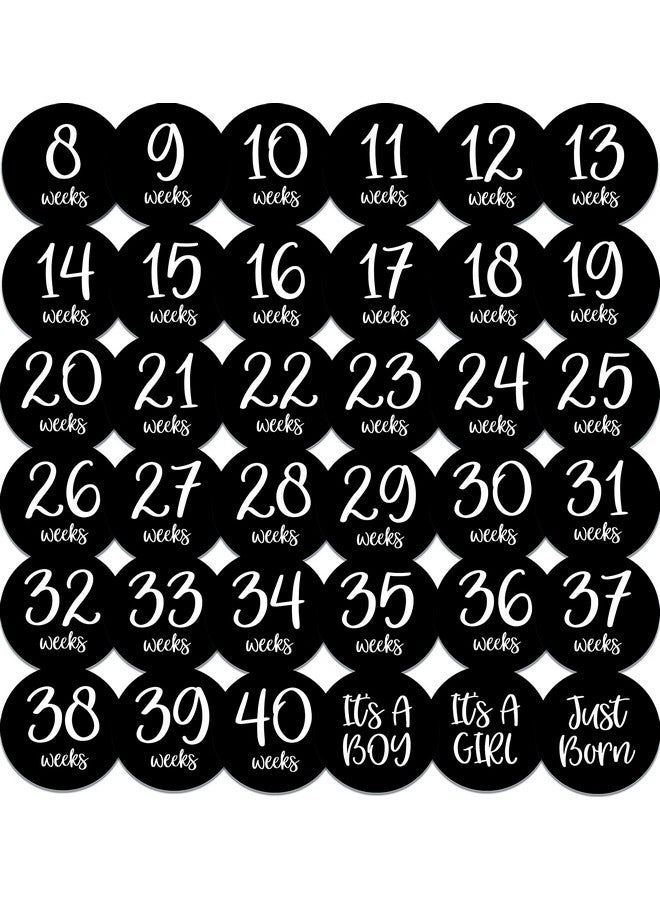 Months In Motion Pregnancy Weekly Belly Growth Stickers Week To Week Pregnant Expecting Photo Prop Maternity Keepsake Baby Bump Large Set Of 36 Weekly Photo Sticker - Image 1