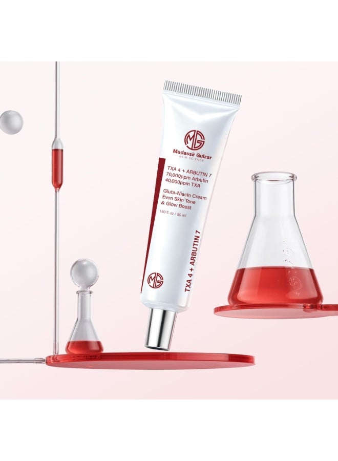 MUDASSIR GULZAR Arbutin 7% + Tranexamic Acid 4% Cream, 70,000ppm Arbutin Cream 50ml, 40,000ppm TXA, Niacinamide, Glutathione Cream to Supports Even Skin Tone, Enhances Skin Clarity, Korean Skin Care - Image 5