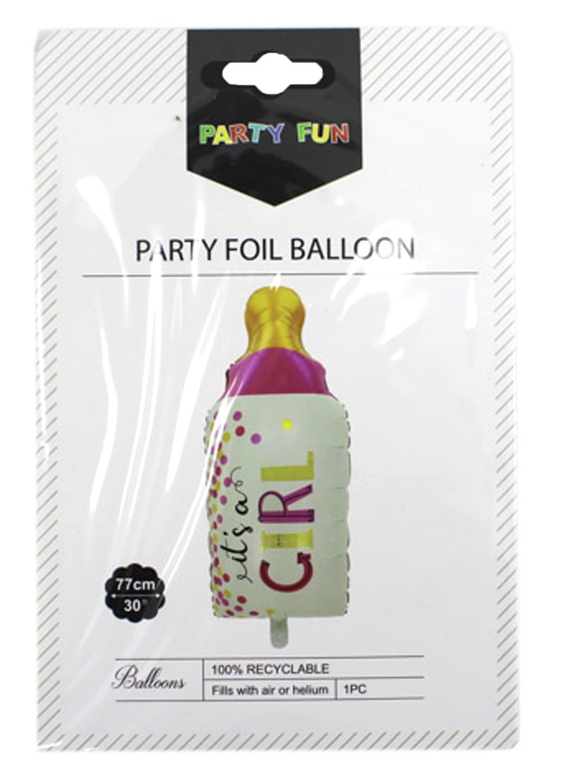 بارتي فن شكل زجاجة تغذية بالون احباط إنه لون وردي فتاة - Image 2