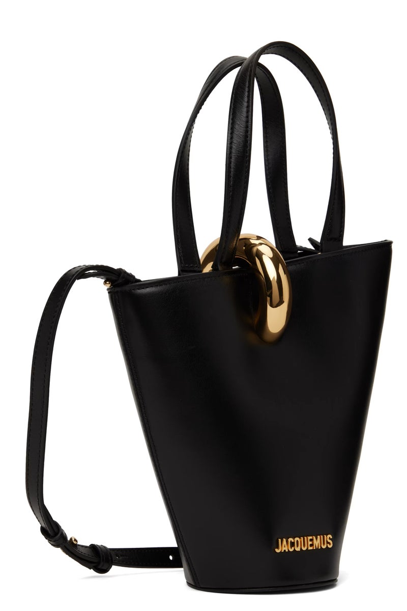 JACQUEMUS Leather petit Bambola bucket bag with crossbody strap - Image 2