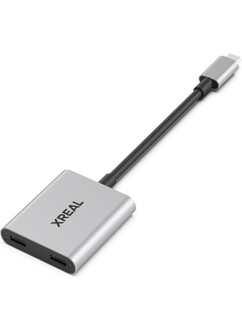 XREAL Hub, Power and Play Adapter, so you can charge AR glasses while you charge your source device, e.g. Steam Deck, ROG Ally, Switch, iPhone 15 or Android phone. 45 W fast charging