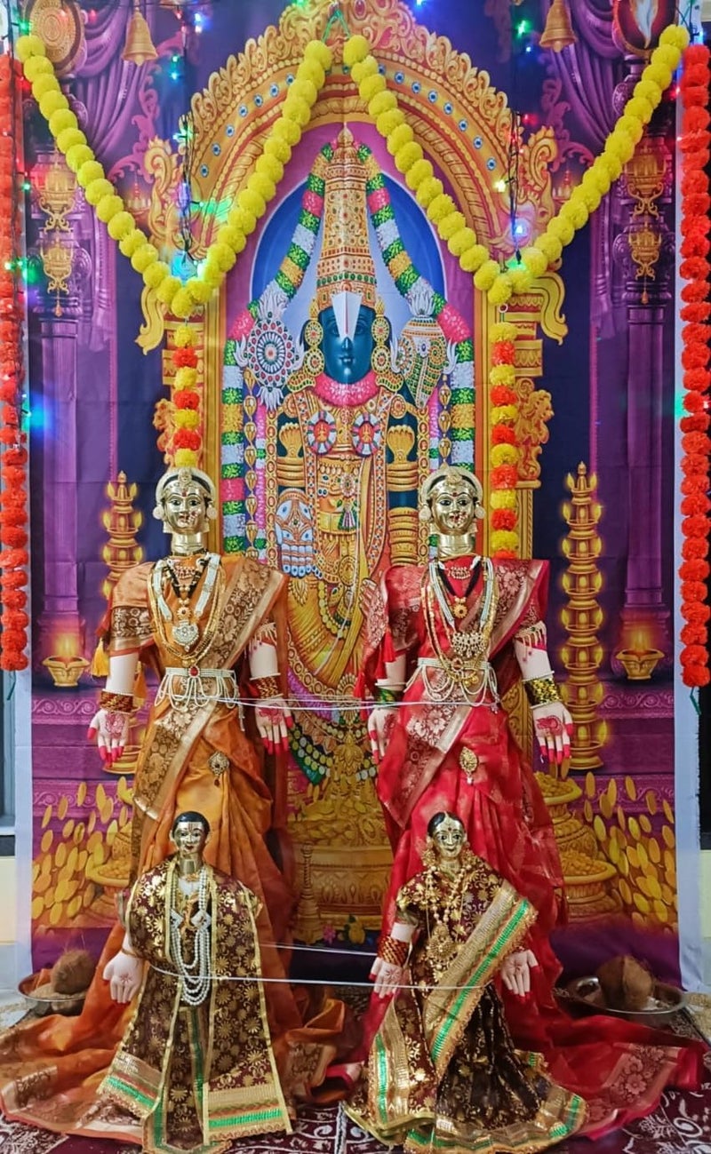 Backdropon Tirupati Balaji Lord Venkateswara Religious Backdrop Cloth for Pooja Decoration Traditional/Background Curtain Festival Size 8Feet Height and 5Feet Width(8 * 5) - Image 4