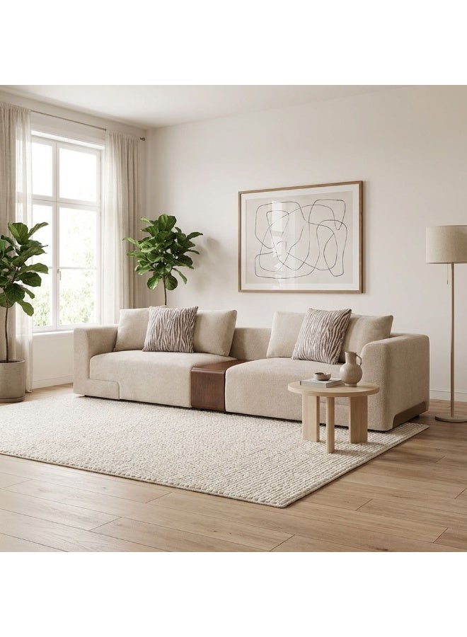 Vance 4 Seater Fabric Sofa – Spacious Four-Seat Fabric Sofa For Living Room, Stylish Contemporary Design, Comfortable Family Seating – Beige