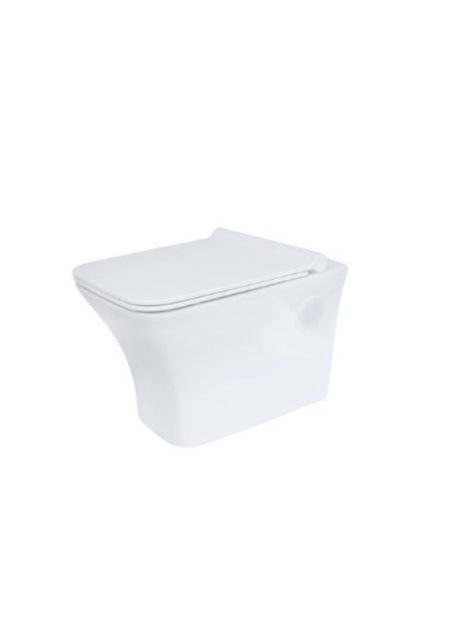 SOMANY Marina Wall Hung WC – Modern Wall Mounted Ceramic Toilet with Soft-Close Ezee Seat Cover for Luxury Bathrooms