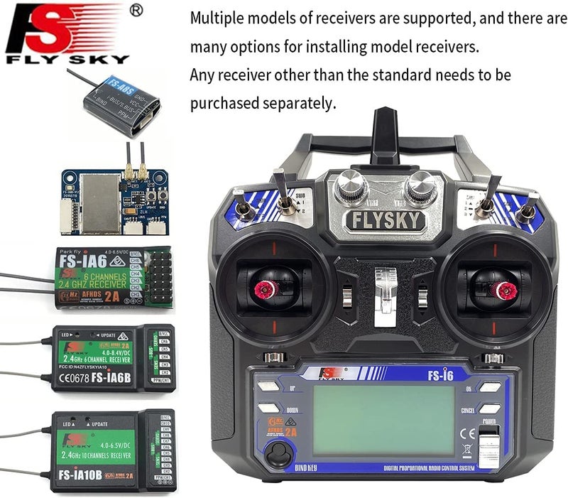 Flysky جول آر سي فلاي سكي FS-i6 AFHDS 2A 2.4GHz نظام راديو مرسل لطائرة هليكوبتر RC وطائرة شراعية مع مستقبل FS-iA6 وضع 2 - Image 5