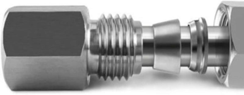 beduan 2 Pcs 304 Stainless Steel Tubing Compression Fitting, 10mm Tube OD x 1/2" Female, Air Compression Ferrule Connect Fitting - Image 4