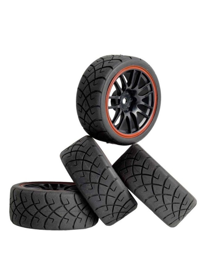 Generic - RC Model Car 1: 10 Flat Running Tire TT01 Tian Gong TT02 Wear-resistant Street Racing Road Tire Rubber Soft Tire-Color:Can Be Matched With C Wheel Hub, Note Style - Image 1