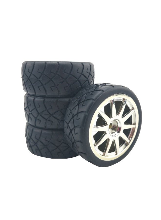 Generic - RC Model Car 1: 10 Flat Running Tire TT01 Tian Gong TT02 Wear-resistant Street Racing Road Tire Rubber Soft Tire-Color:Can Be Matched With C Wheel Hub, Note Style - Image 1