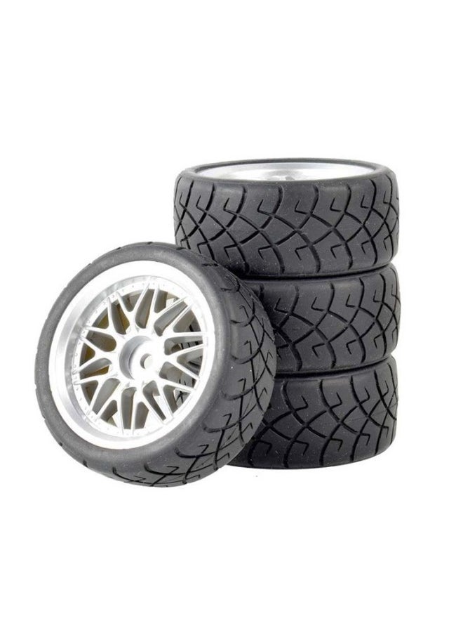 Generic - RC Model Car 1: 10 Flat Running Tire TT01 Tian Gong TT02 Wear-resistant Street Racing Road Tire Rubber Soft Tire-Color:Can Be Matched With C Wheel Hub, Note Style - Image 1
