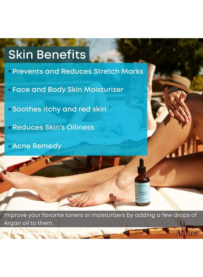 امير زيت أرغان عضوي معتمد من وزارة الزراعة الأمريكية، 113 مل، زيت أرغان مغربي بكر ممتاز ثلاثي الجودة، لنمو الشعر. للبشرة والوجه والأظافر. مرطب. زيت لعلاج فروة الرأس للشعر الجاف والتالف والمتقصف. - Image 4