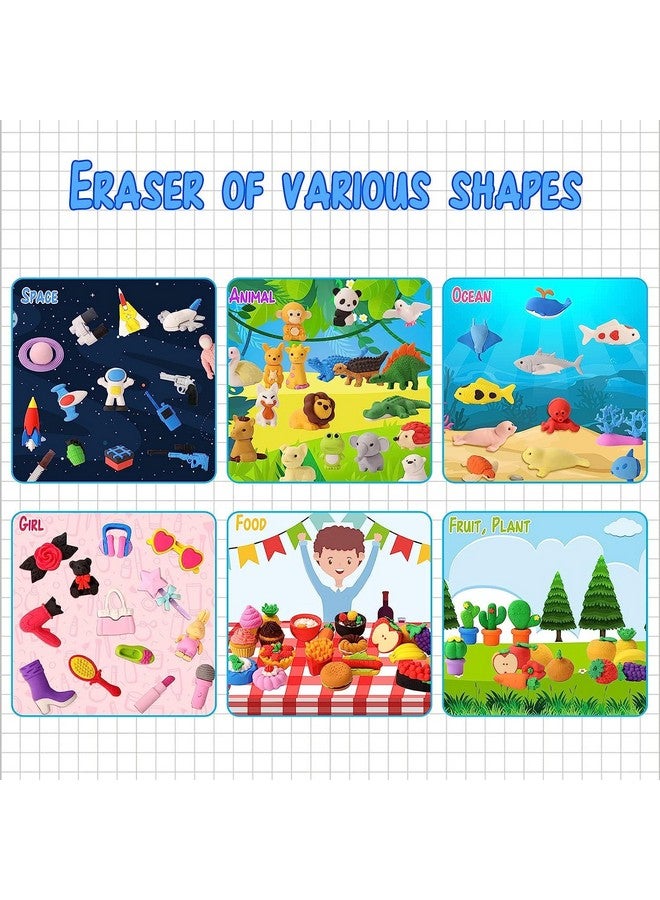 MAPLE Erasers for Kids | Animal erasers | Pencil Erasers | Kawaii Puzzle 3D Jungle Combo food Fancy Theme Cute Toy Fun Small Stylish Colourful Mini Cartoon Set for Return Gift for Kids Girls Boys (48) - Image 2