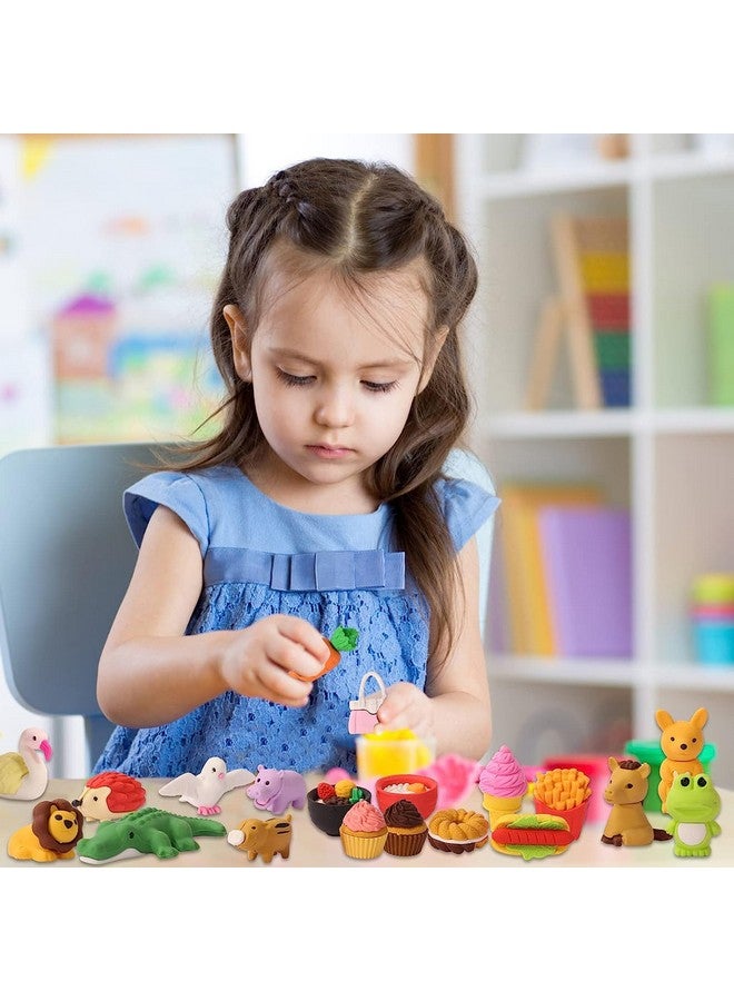 MAPLE Erasers for Kids | Animal erasers | Pencil Erasers | Kawaii Puzzle 3D Jungle Combo food Fancy Theme Cute Toy Fun Small Stylish Colourful Mini Cartoon Set for Return Gift for Kids Girls Boys (48) - Image 5