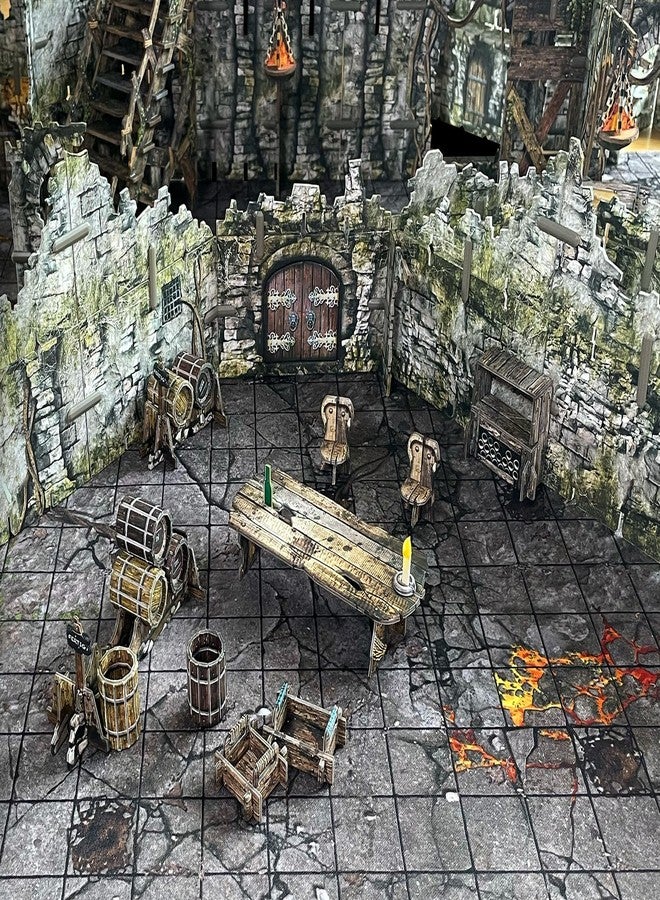 Battle Systems Fantasy Dungeon Terrain Wine Cellar Terrain Immersive Scenery for D&D DND Maladum Pathfinder RPGs Full Color Heavy Duty Cardstock Printed Both Sides - Image 2