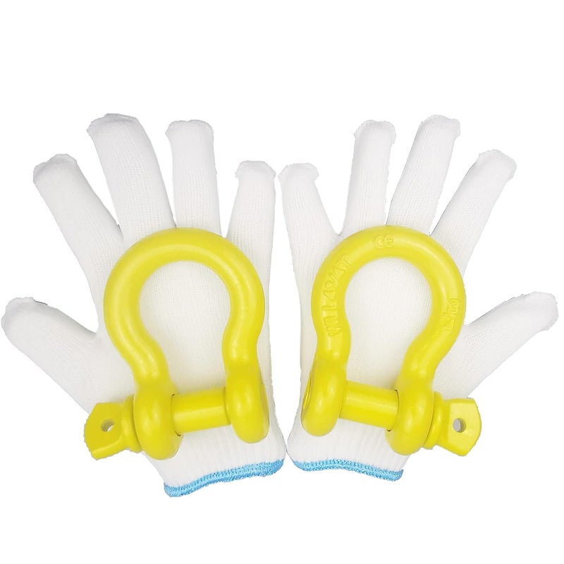 Acando Pack of 2 Yellow Powder Coated Heaveduty Trailer Shackles 3/4 Bow Shackle Rugged Steel Forged 4.74 Ton D Ring Anchor 28.5 Ton (57,000 lbs) Max Break Strength Off Road Shackles - Image 1