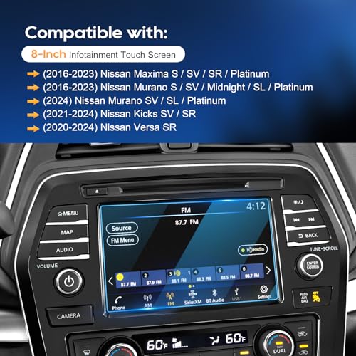 LFOTPP Glass Screen Protector for Nisasn Maxima(2016-2024)/Murano S(2016-2024)/Nisasn Kicks SV SR(2021-2024)/Nisasn Versa SR(2020-2025) 8 InTouch Screen Protector Maxima Murano Kicks Versa Accessories - Image 3