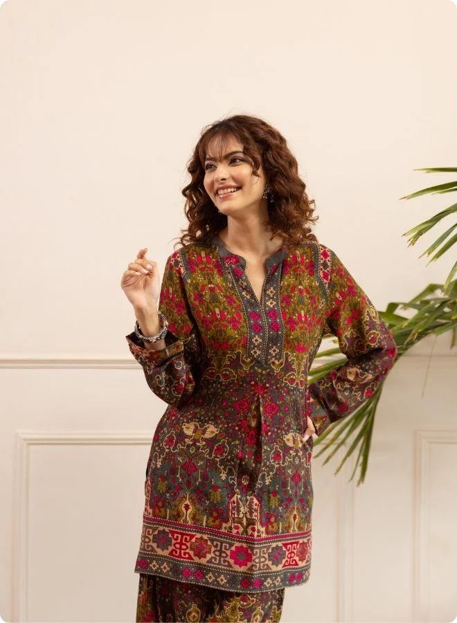 #بي Multicolor Printed Kurta Set