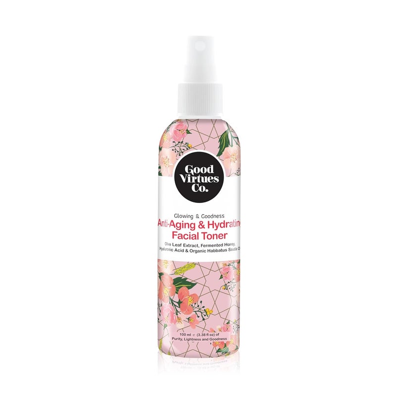 Good Virtues Co AntiAging  Hydrating Facial Toner  Olive Leaf Extract Boosts Skin Elasticity  Fermented Black Bee Honey Actively Locks In Moisture  Instant Deep Hydration with Hyaluronic Acid  100ml