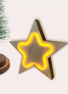 Salla Wooden Festive Season Star Neon Light 20X20cm  - Image 5