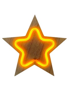 Salla Wooden Festive Season Star Neon Light 20X20cm  - Image 1