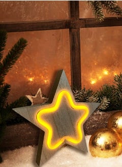 Salla Wooden Festive Season Star Neon Light 20X20cm  - Image 4