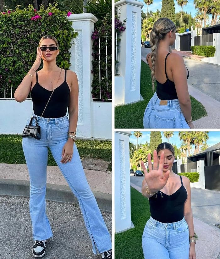 SHAPERX بدلة تشكيل الجسم SHAPERX للنساء مع تحكم في البطن، بدلة تشكيل الجسم بدون seams، خصر مشدود، SZ5213-أسود-4XL (قطعة واحدة) - Image 3